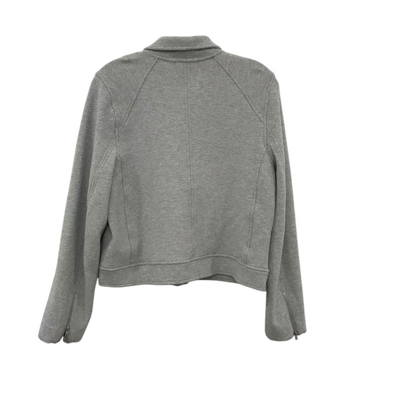 Banana Republic Womens Gray Knit Cropped Jacket Zip Front Sleeves Size Large - Picture 2 of 4